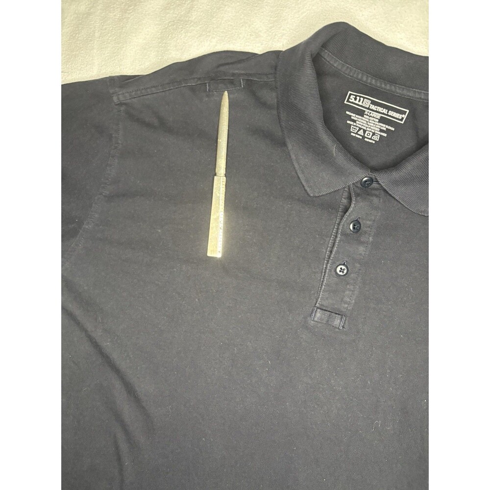 5.11 Tactical Polo Shirt Mens XL Black‎ Excellent Cotton Short Sleeve Pen Pocket - Picture 9 of 9